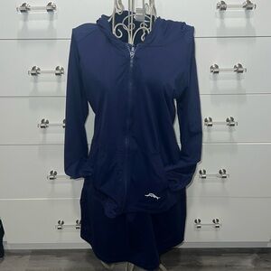 Tommy Bahama long sleeve zippered hoodie size M and skirt, size S